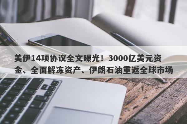 美伊14项协议全文曝光！3000亿美元资金、全面解冻资产、伊朗石油重返全球市场