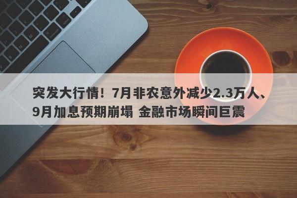 突发大行情！7月非农意外减少2.3万人、9月加息预期崩塌 金融市场瞬间巨震